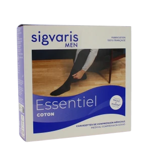 Sigvaris Essentiel Instinct Coton Chaussette Classe 2 Homme Noir Normal S
