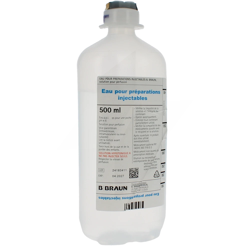 Eau Pour Preparations Injectables B Braun, Solution Pour Perfusion