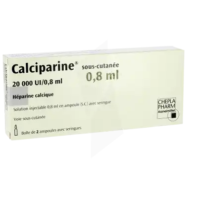 Calciparine Sous Cutanee 20 000 Ui/0,8 Ml, Solution Injectable à LES-PAVILLONS-SOUS-BOIS