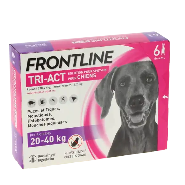 Frontline Tri-act Solution Pour Spot-on Pour Chiens 20 - 40 Kg, Solution Pour Spot-on