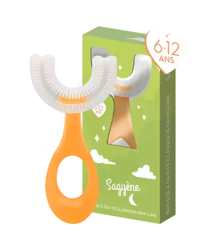 Sagyène Brosse à Dents Demi-lune 6-12 Ans Orange/vert