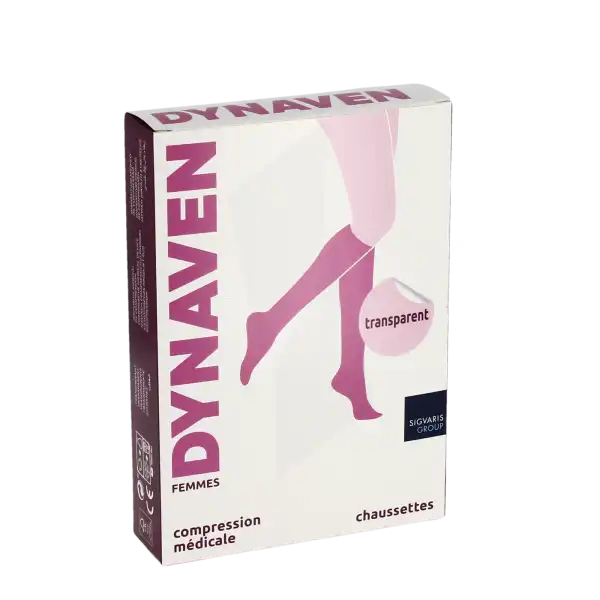 Dynaven Transparent Chaussettes  Femme Classe 2 Noir Large Normal