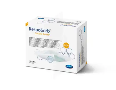 Resposorb® Silicone Border Pansement Hydrocellulaire Siliconé Adhésif 10 X 10 Cm - Boîte De 10 à Lesparre-Médoc