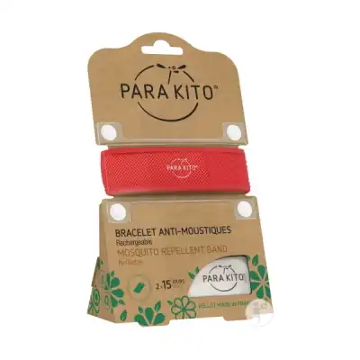 Parakito Bracelet Répulsif Anti-moustique Rouge à Paris