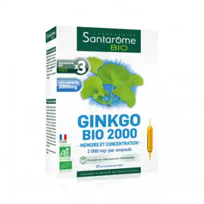 Santarome Bio Ginkgo 2000 Solution Buvable 20 Ampoules/10ml à GRENOBLE