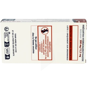 Irbesartan/hydrochlorothiazide Biogaran 300 Mg/12,5 Mg, Comprimé Pelliculé