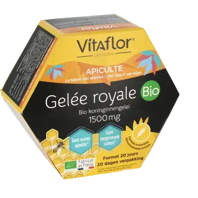 Vitaflor Bio Gelée Royale 1500mg Solution Buvable 20 Ampoules/15ml à Chaumontel