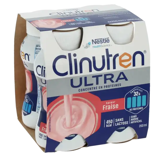Clinutren Ultra Nutriment Fraise 4 Bouteilles/200ml