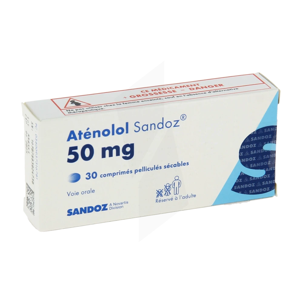 Atenolol Sandoz 50 Mg, Comprimé Pelliculé Sécable
