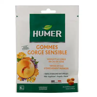 Humer Gomme Gorge Sensible Citron Sachet/30 à Concarneau