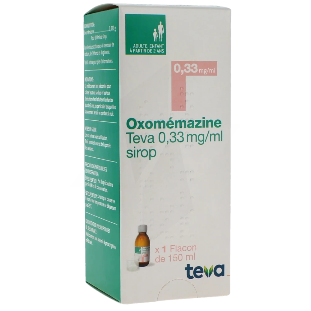 Oxomemazine Teva 0,33 Mg/ml, Sirop