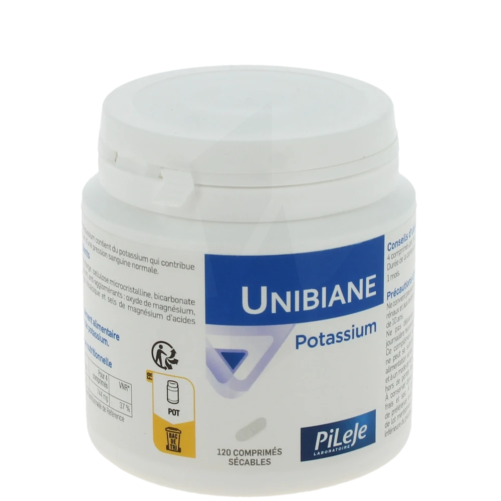 Pileje Unibiane Potassium 120 Comprimés