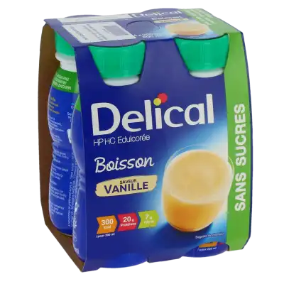 Delical Boisson HP HC sans sucres Nutriment Vanille 4 Bouteilles/200ml
