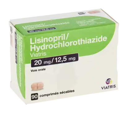 Lisinopril/hydrochlorothiazide Viatris 20mg/12,5mg, Comprimé Sécable à SAINT-SAENS