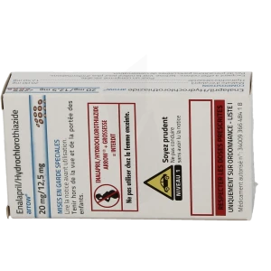 Enalapril/hydrochlorothiazide Arrow 20 Mg/12,5 Mg, Comprimé Sécable