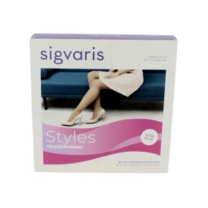 Sigvaris Styles Transparent Collant  Femme Classe 2 Beige 150 Small Long
