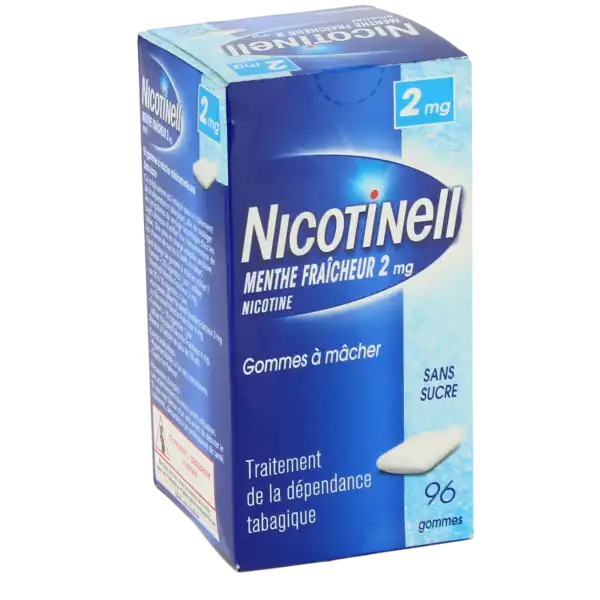 Nicotinell Menthe Fraicheur 2 Mg Sans Sucre, Gomme à Mâcher Médicamenteuse