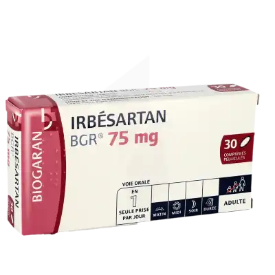 Irbesartan Bgr 75 Mg, Comprimé Pelliculé à Chelles