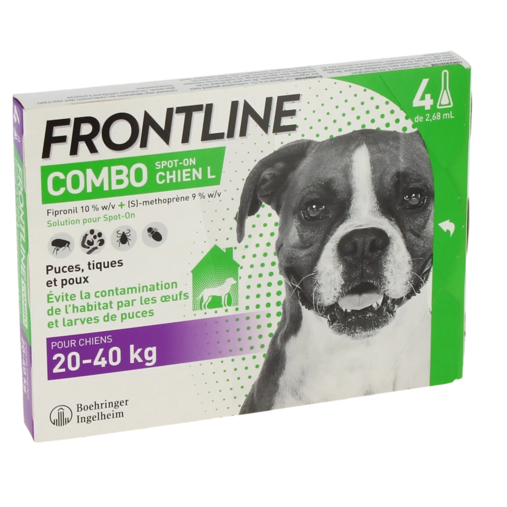 Frontline Combo 268,00 Mg / 241,20 Mg Solution Pour Spot-on Pour Chien L, Solution Pour Spot-on