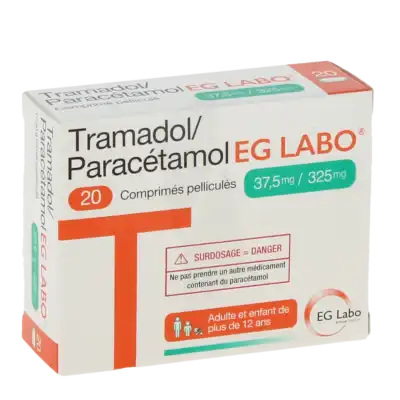 Tramadol/paracetamol Eg Labo 37,5 Mg/325 Mg, Comprimé Pelliculé à Bassens