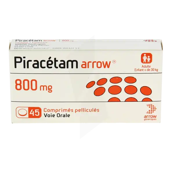 Piracetam Arrow 800 Mg, Comprimé Pelliculé
