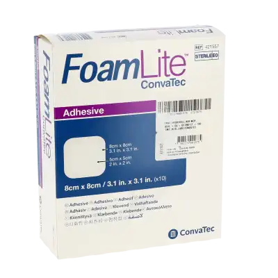 Foam Lite Convatec Pans Hydrocellulaire Adhésif Stérile 8x8cm B/10 à FLEURANCE