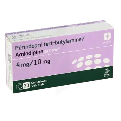 Perindopril Tert-butylamine/amlodipine Arrow 4 Mg/10 Mg, Comprimé à Casteljaloux