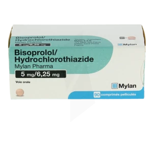 Bisoprolol/hydrochlorothiazide Viatris 5 Mg/6,25 Mg, Comprimé Pelliculé
