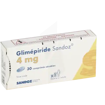 Glimepiride Sandoz 4 Mg, Comprimé Sécable à Chelles