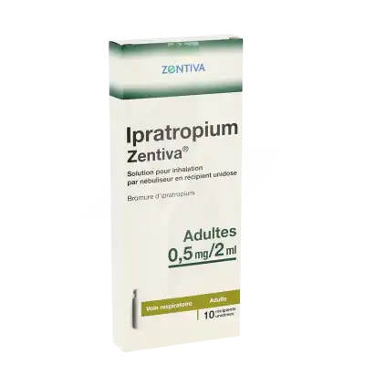Ipratropium Zentiva 0,50 Mg/2 Ml Adultes, Solution Pour Inhalation Par Nébuliseur En Récipient Unidose à Eysines