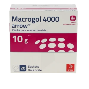 Macrogol 4000 Arrow 10 G, Poudre Pour Solution Buvable En Sachet