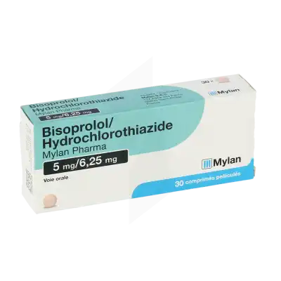 Bisoprolol/hydrochlorothiazide Viatris 5 Mg/6,25 Mg, Comprimé Pelliculé à GRENOBLE