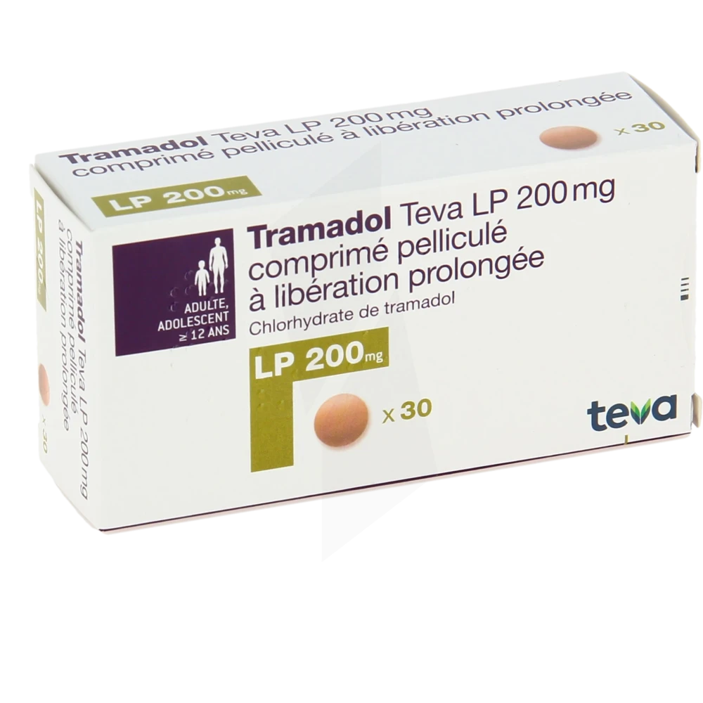 Tramadol Teva L.p. 200 Mg, Comprimé Pelliculé à Libération Prolongée