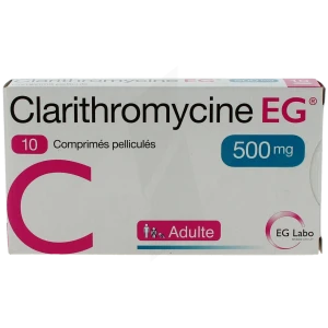 Clarithromycine Eg 500 Mg, Comprimé Pelliculé
