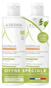 Acheter Aderma Exomega Gel Moussant Emollient 2x 500ml à Agen
