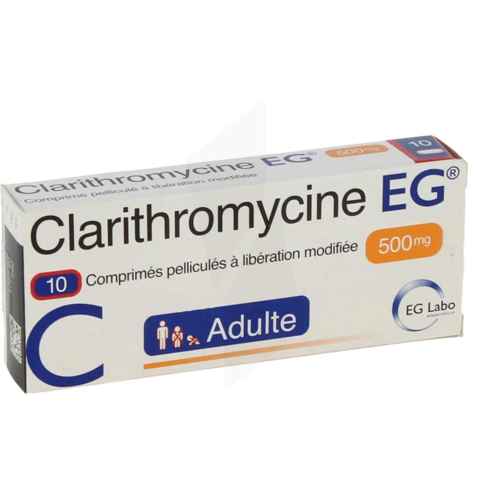 Clarithromycine Eg 500 Mg, Comprimé Pelliculé à Libération Modifiée