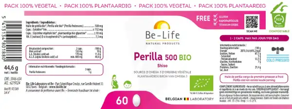 Be-life Perilla Bio 500 Caps B/60