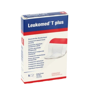 Leukomed T Plus Pansement Adhésif Stérile Avec Compresse Transparent 5x7,2cm B/5