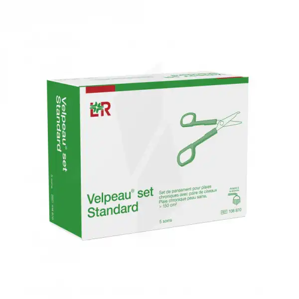 Velpeau Set Standard Set De Pansement Pour Plaies Chroniques Avec Paire De Ciseaux B/5