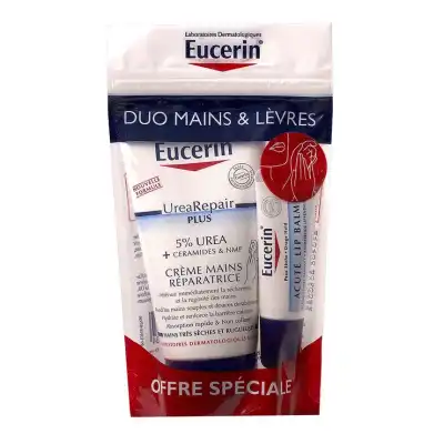 Eucerin Urée Mains 5% Crème T/75ml + Baume Lèvres à Clamart