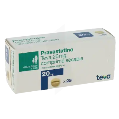 Pravastatine Teva 20 Mg, Comprimé Sécable à CHAMPAGNOLE