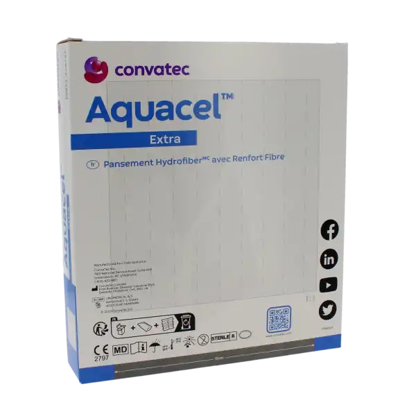 Aquacel Extra Pans Hydrofib Stérile 15x15cm10