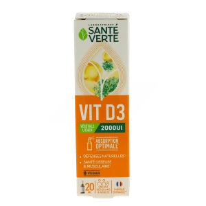 Santé Verte Vitamine D3 Végétale 2000 Ui Solution Buvable Spray De 20 Ml