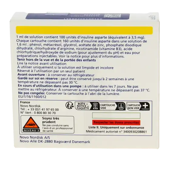Fiasp Pumpcart 100 Unités/ml, Solution Injectable En Cartouche