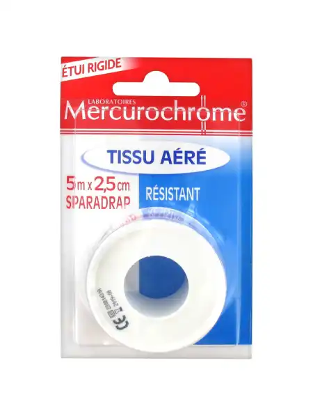 Mercurochrome Sparadrap Tissu Aéré 5 M X 2,5 Cm