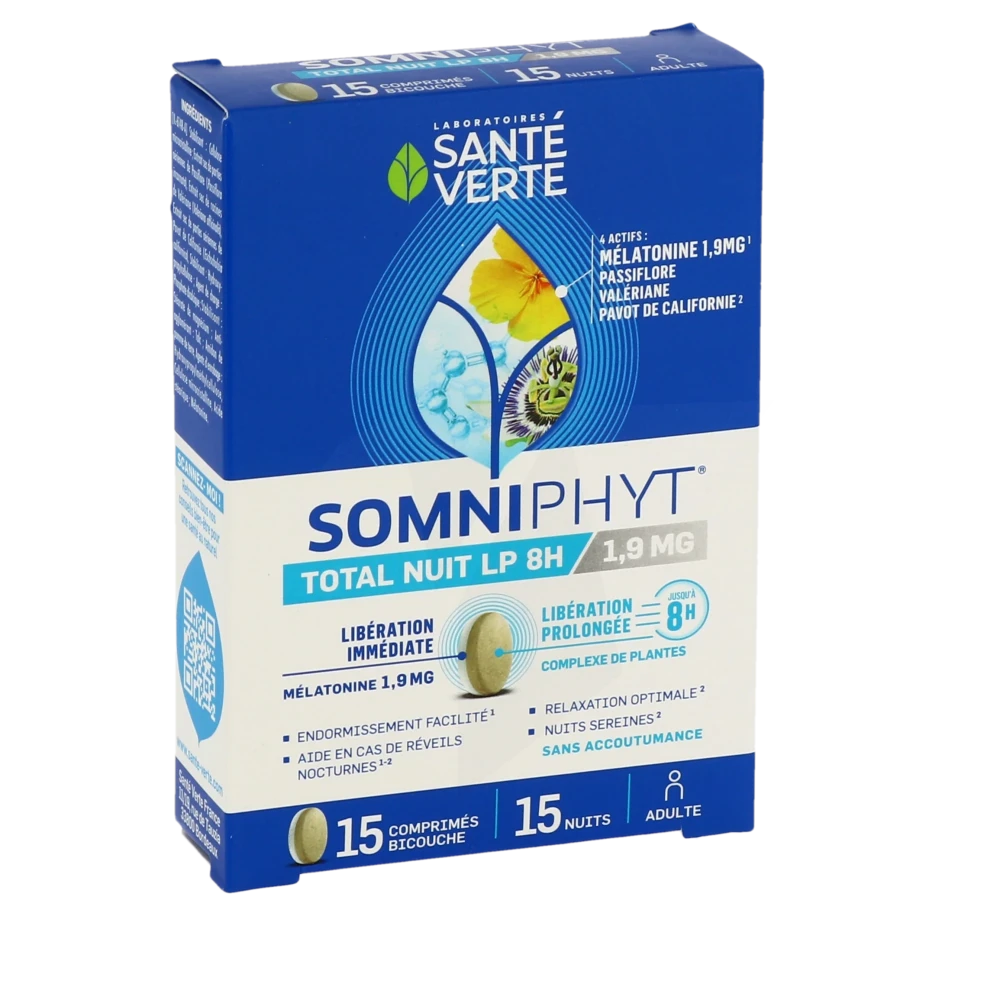 Santé Verte Somniphyt Total Nuit Lp 8h 1,9mg Comprimés B/15