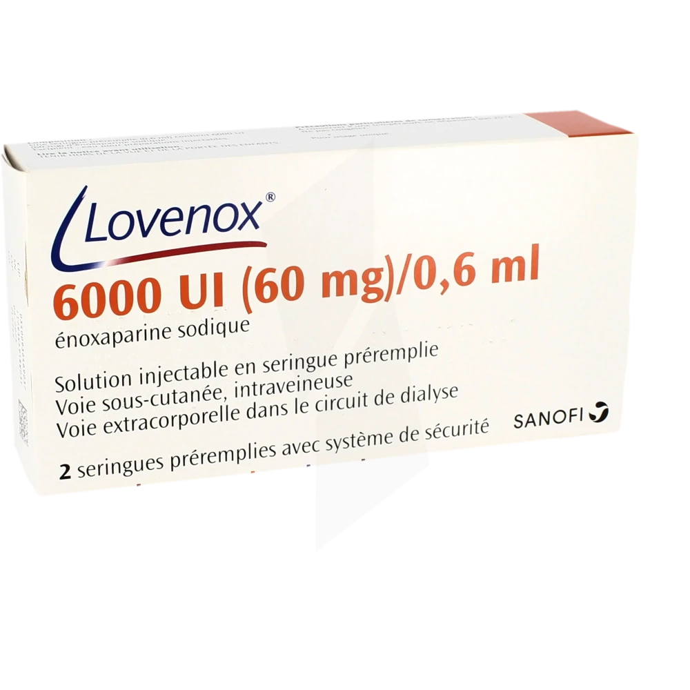 Lovenox 6 000 Ui (60 Mg)/0,6 Ml, Solution Injectable En Seringue Préremplie
