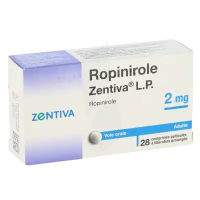 ROPINIROLE ZENTIVA LP 2 mg, comprimé pelliculé à libération prolongée
