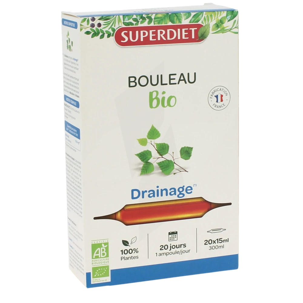 Superdiet Bouleau Bio Jus Élimination 20 Ampoules/15ml