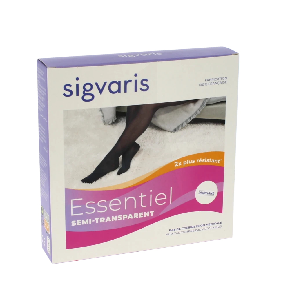 Sigvaris Essentiel Semi-transparent Bas Auto-fixants  Femme Classe 2 Dune Medium Normal